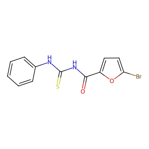 N-[anilino(sulfanylidene)methyl]-5-bromo-2-furancarboxamide structure