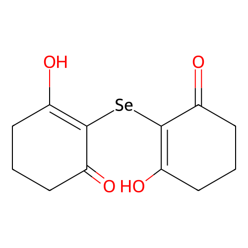 3-Hydroxy-2-(2-hydroxy-6-oxocyclohexen-1-yl)selanylcyclohex-2-en-1-one structure