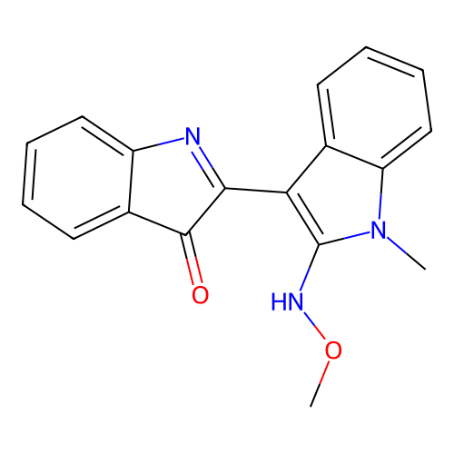 2'-(Methoxyamino)-1'-methyl-1'H,3H-(2,3'-biindol)-3-one structure