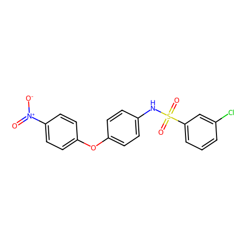 3-chloro-N-[4-(4-nitrophenoxy)phenyl]benzenesulfonamide structure