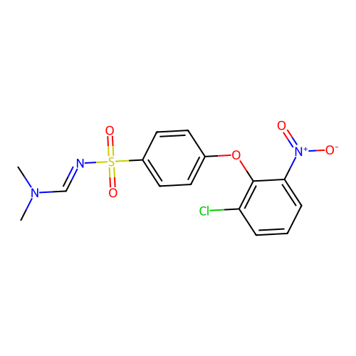 N'-[4-(2-chloro-6-nitrophenoxy)phenyl]sulfonyl-N,N-dimethylmethanimidamide structure