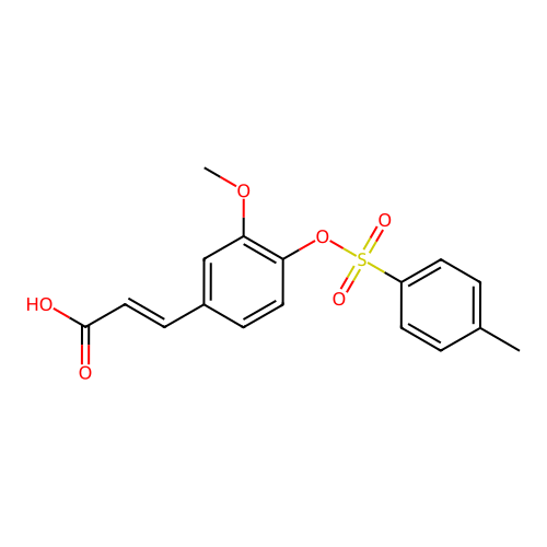 3-(3-Methoxy-4-(tosyloxy)phenyl)acrylic acid structure