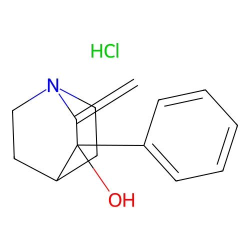 3-Quinuclidinol, 2-methylene-3-phenyl-, hydrochloride structure