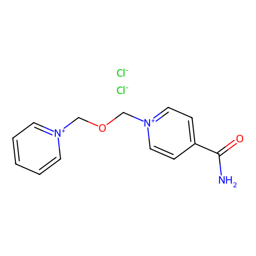 Pyridinium, 4-carbamoyl-1,1'-(oxydimethylene)di-, dichloride structure