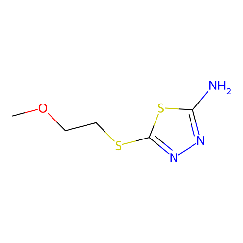 5-[(2-Methoxyethyl)thio]-1,3,4-thiadiazol-2-amine structure