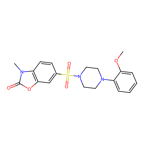 6-[4-(2-Methoxy-phenyl)-piperazine-1-sulfonyl]-3-methyl-3H-benzooxazol-2-one structure