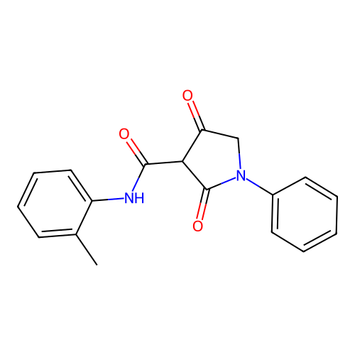 N-(2-methylphenyl)-2,4-dioxo-1-phenylpyrrolidine-3-carboxamide structure