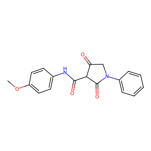 N-(4-methoxyphenyl)-2,4-dioxo-1-phenylpyrrolidine-3-carboxamide structure