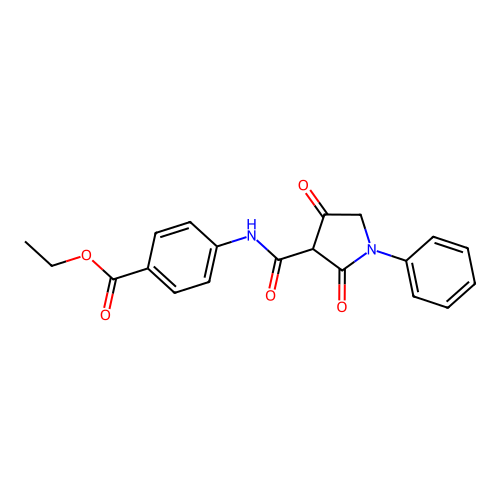 Ethyl 4-[(2,4-dioxo-1-phenylpyrrolidine-3-carbonyl)amino]benzoate structure