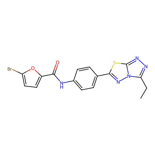 5-bromo-N-[4-(3-ethyl-[1,2,4]triazolo[3,4-b][1,3,4]thiadiazol-6-yl)phenyl]furan-2-carboxamide structure