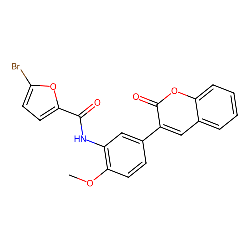 5-bromo-N-[2-methoxy-5-(2-oxo-2H-chromen-3-yl)phenyl]-2-furamide structure