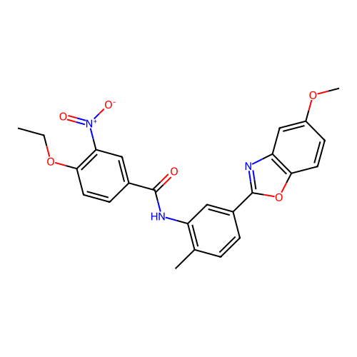 4-ethoxy-N-[5-(5-methoxy-1,3-benzoxazol-2-yl)-2-methylphenyl]-3-nitrobenzamide structure