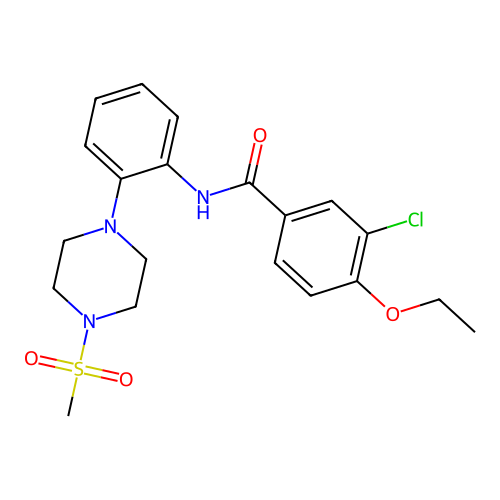3-chloro-4-ethoxy-N-[2-(4-methylsulfonylpiperazin-1-yl)phenyl]benzamide structure