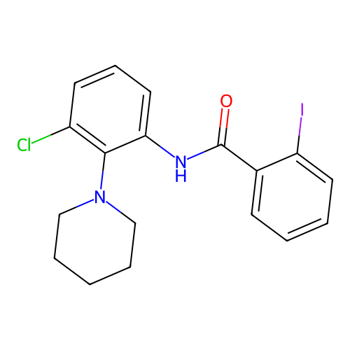 N-(3-chloro-2-piperidin-1-ylphenyl)-2-iodobenzamide structure