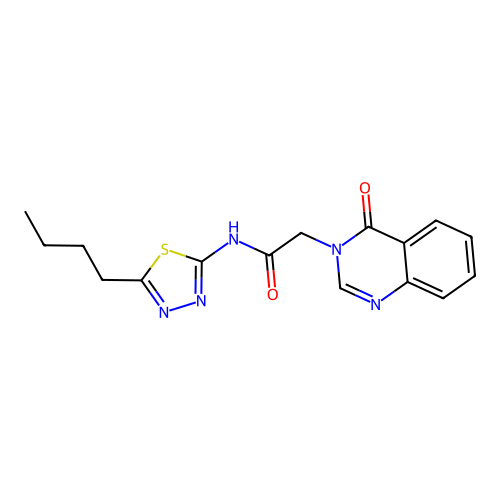 N-(5-butyl-1,3,4-thiadiazol-2-yl)-2-(4-oxoquinazolin-3(4H)-yl)acetamide structure
