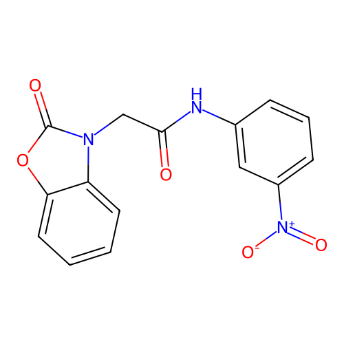 N-(3-nitrophenyl)-2-(2-oxo-1,3-benzoxazol-3(2H)-yl)acetamide structure