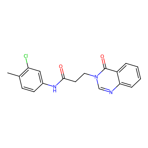 N-(3-chloro-4-methylphenyl)-3-(4-oxoquinazolin-3-yl)propanamide structure
