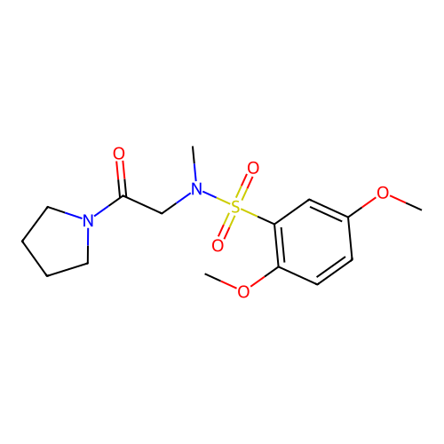 2,5-dimethoxy-N-methyl-N-(2-oxo-2-pyrrolidin-1-ylethyl)benzenesulfonamide structure