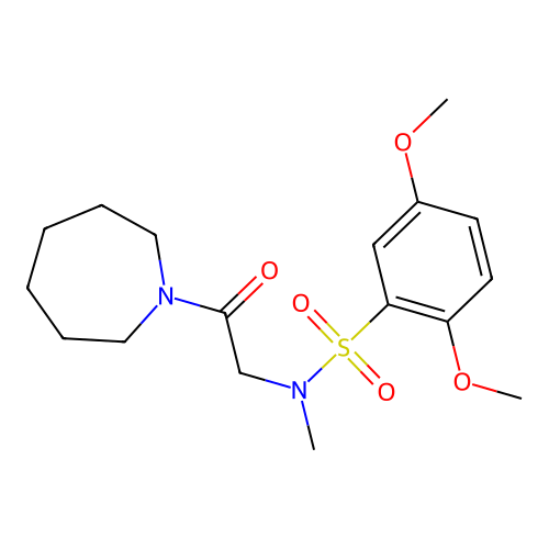 N-[2-(azepan-1-yl)-2-oxoethyl]-2,5-dimethoxy-N-methylbenzenesulfonamide structure