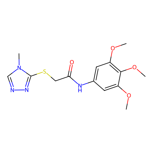 2-[(4-methyl-1,2,4-triazol-3-yl)sulfanyl]-N-(3,4,5-trimethoxyphenyl)acetamide structure