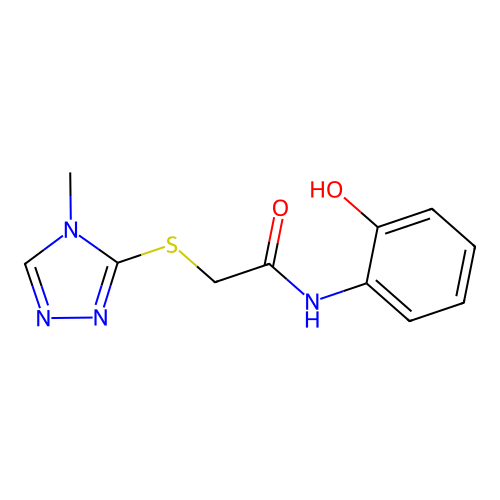 N-(2-hydroxyphenyl)-2-[(4-methyl-1,2,4-triazol-3-yl)sulfanyl]acetamide structure