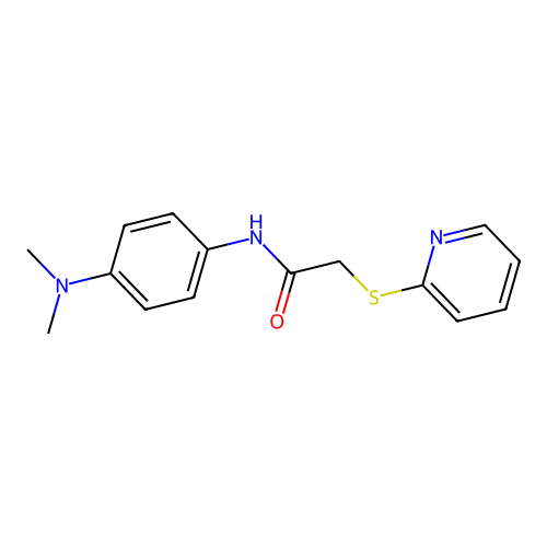 N-[4-(dimethylamino)phenyl]-2-(pyridin-2-ylsulfanyl)acetamide structure