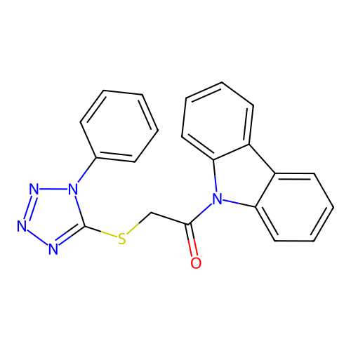 1-Carbazol-9-yl-2-(1-phenyltetrazol-5-yl)sulfanylethanone structure