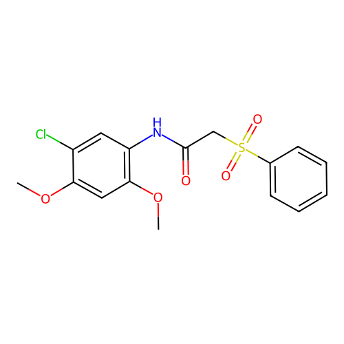 N-(5-chloro-2,4-dimethoxyphenyl)-2-(phenylsulfonyl)acetamide structure