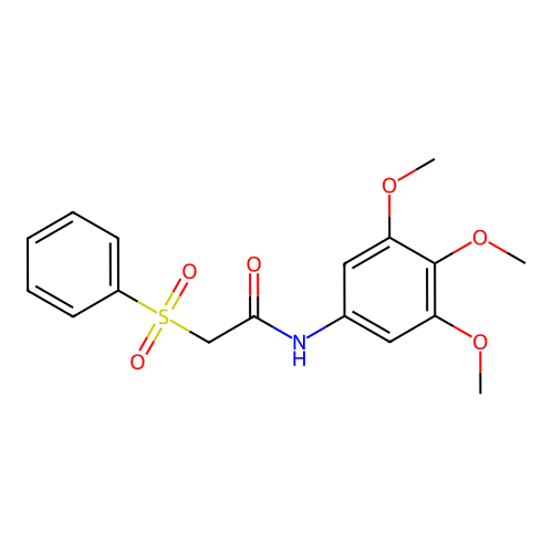 2-(phenylsulfonyl)-N-(3,4,5-trimethoxyphenyl)acetamide structure