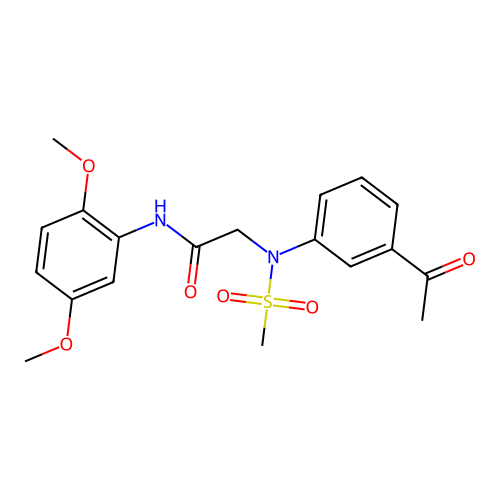 2-(3-acetyl-N-methylsulfonylanilino)-N-(2,5-dimethoxyphenyl)acetamide structure