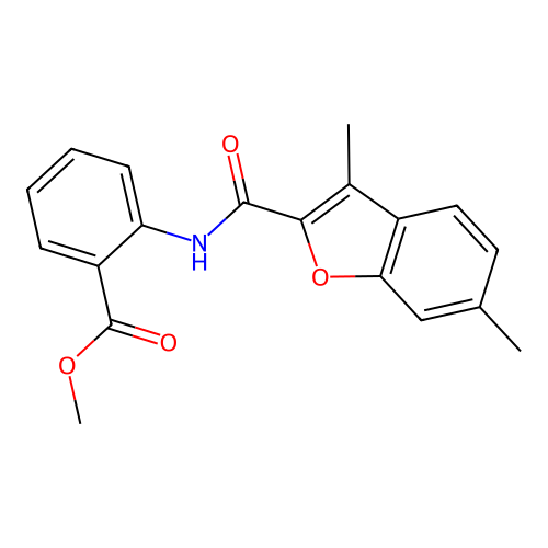 Methyl 2-{[(3,6-dimethyl-1-benzofuran-2-yl)carbonyl]amino}benzoate structure