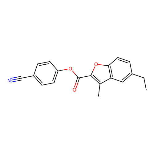 4-Cyanophenyl 5-ethyl-3-methyl-1-benzofuran-2-carboxylate structure