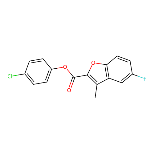 4-Chlorophenyl 5-fluoro-3-methyl-1-benzofuran-2-carboxylate structure
