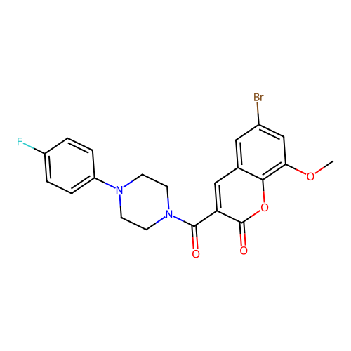 6-Bromo-3-{[4-(4-fluorophenyl)piperazinyl]carbonyl}-8-methoxychromen-2-one structure