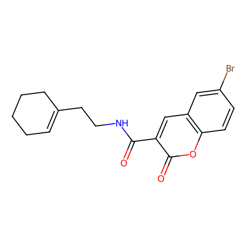 6-bromo-N-[2-(cyclohex-1-en-1-yl)ethyl]-2-oxo-2H-chromene-3-carboxamide structure