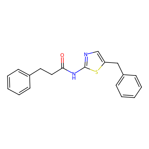 N-(5-benzyl-1,3-thiazol-2-yl)-3-phenylpropanamide structure