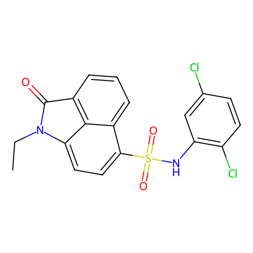 N-(2,5-dichlorophenyl)-1-ethyl-2-oxo-1,2-dihydrobenzo[cd]indole-6-sulfonamide structure