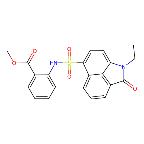 Methyl 2-{[(1-ethyl-2-oxo-1,2-dihydrobenzo[cd]indol-6-yl)sulfonyl]amino}benzoate structure
