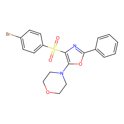 4-(4-((4-Bromophenyl)sulfonyl)-2-phenyloxazol-5-yl)morpholine structure
