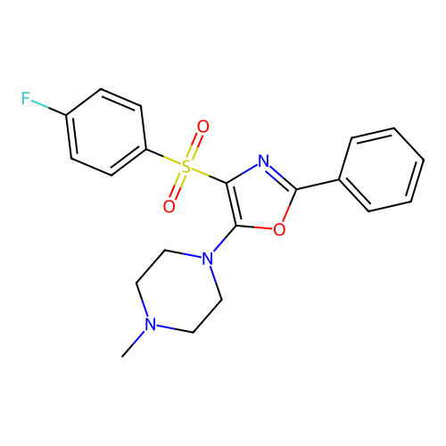 1-{4-[(4-Fluorophenyl)sulfonyl]-2-phenyl-1,3-oxazol-5-yl}-4-methylpiperazine structure