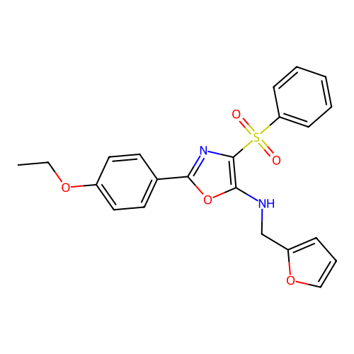 2-(4-ethoxyphenyl)-N-(furan-2-ylmethyl)-4-(phenylsulfonyl)oxazol-5-amine structure