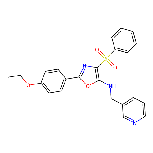 2-(4-ethoxyphenyl)-4-(phenylsulfonyl)-N-(3-pyridinylmethyl)-1,3-oxazol-5-amine structure
