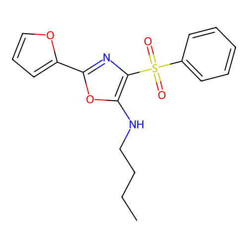 4-(benzenesulfonyl)-N-butyl-2-(furan-2-yl)-1,3-oxazol-5-amine structure