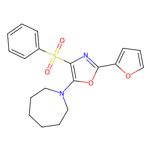 1-[2-(2-Furyl)-4-(phenylsulfonyl)-1,3-oxazol-5-yl]azepane structure