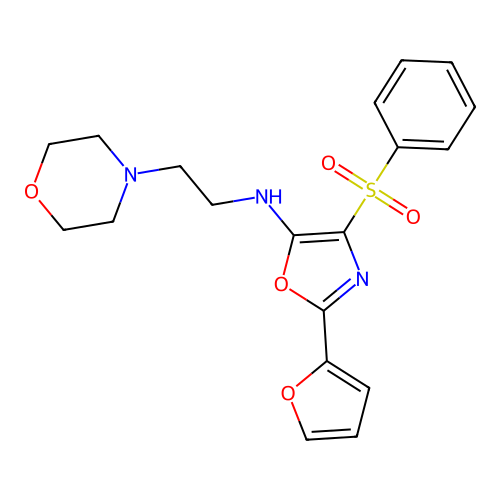 2-(2-Furyl)-5-[(2-morpholin-4-ylethyl)amino]-4-(phenylsulfonyl)-1,3-oxazole structure