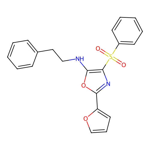 4-(benzenesulfonyl)-2-(furan-2-yl)-N-(2-phenylethyl)-1,3-oxazol-5-amine structure
