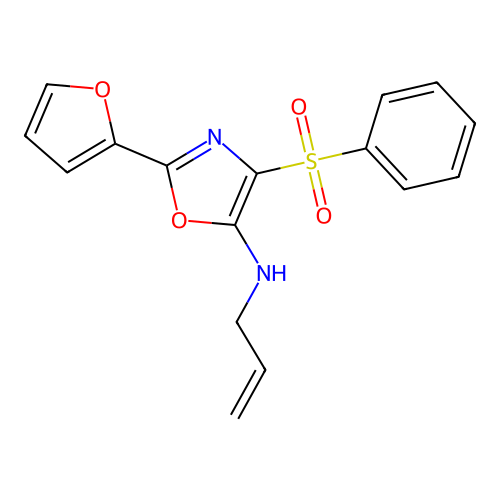 2-(2-Furyl)-4-(phenylsulfonyl)-5-(prop-2-enylamino)-1,3-oxazole structure