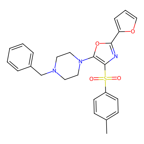 5-(4-Benzylpiperazin-1-yl)-2-(furan-2-yl)-4-tosyloxazole structure