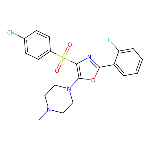 1-[4-(4-CHLOROBENZENESULFONYL)-2-(2-FLUOROPHENYL)-1,3-OXAZOL-5-YL]-4-METHYLPIPERAZINE structure