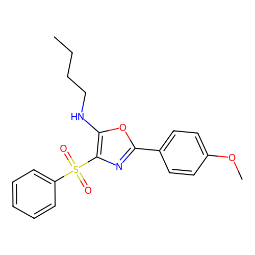 4-(benzenesulfonyl)-N-butyl-2-(4-methoxyphenyl)-1,3-oxazol-5-amine structure